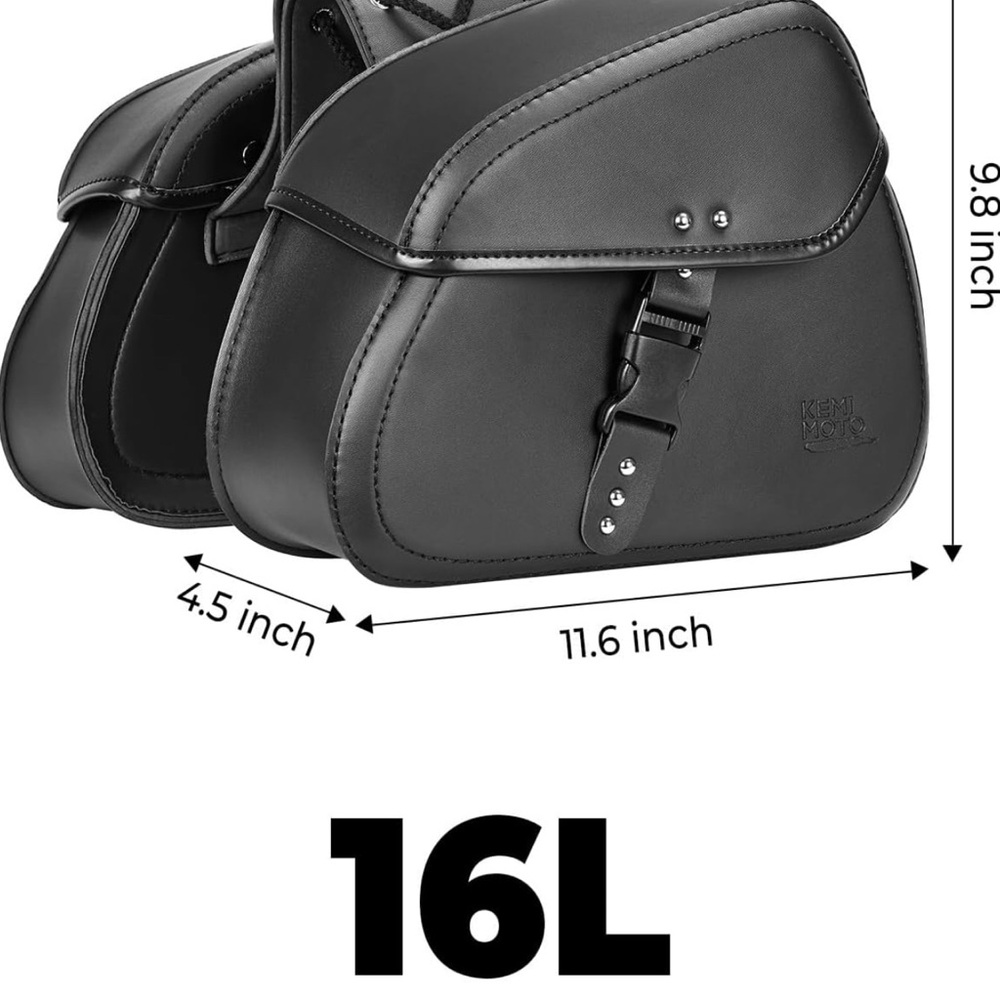 NWOT KEMIMOTO Motorcycle Saddlebags With Buckles, smoke free home - Picture 6 of 7